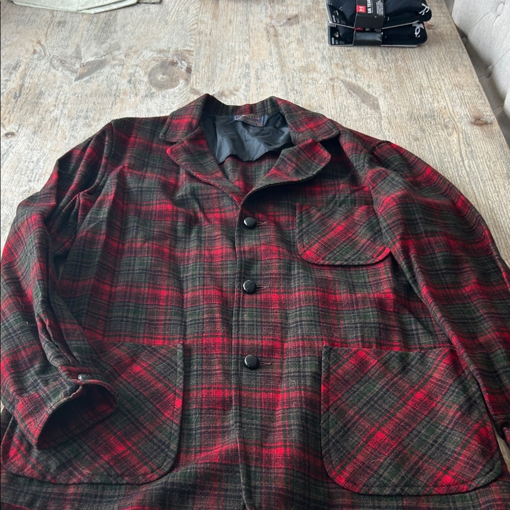 Vintage 1960’s Pendleton Red and Green Plaid Blazer